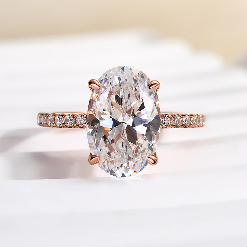 Classic Oval Cut Simulated Diamond Engagement Ring In Sterling Silver