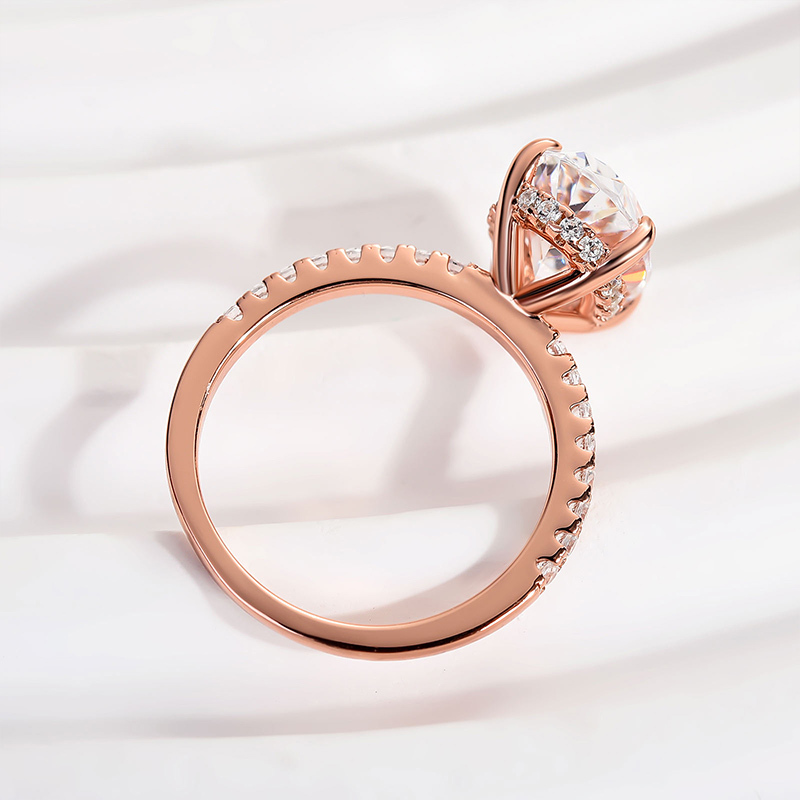 Classic Oval Cut Simulated Diamond Engagement Ring In Sterling Silver