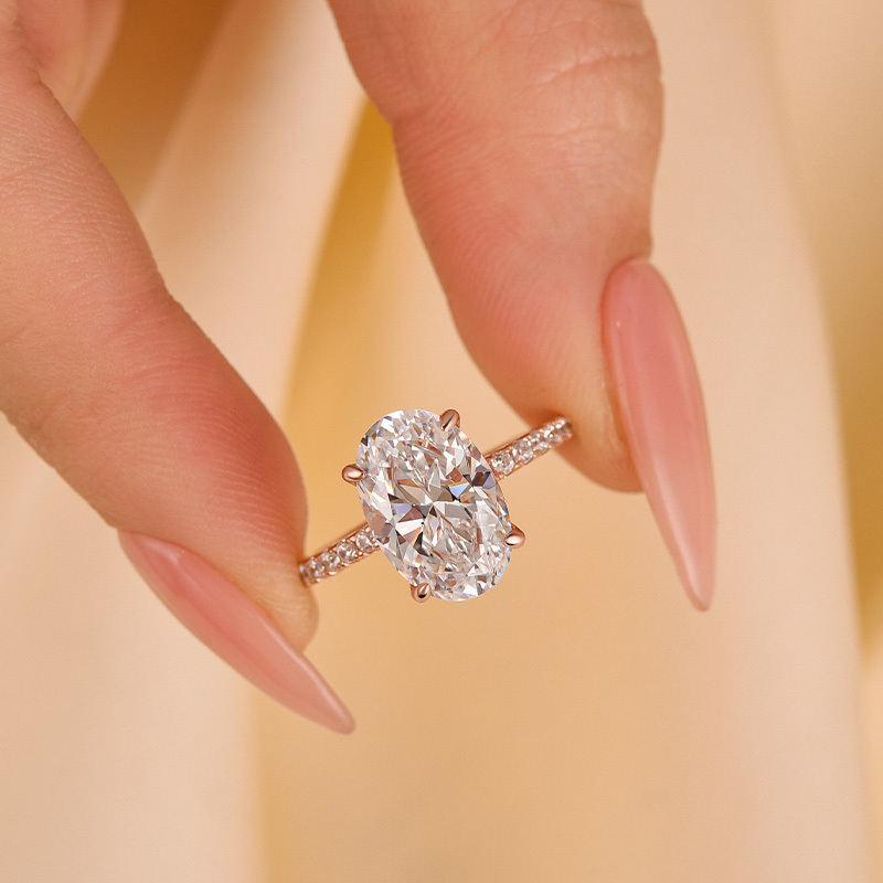 Classic Oval Cut Simulated Diamond Engagement Ring In Sterling Silver