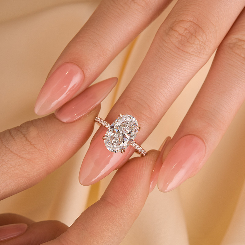 Classic Oval Cut Simulated Diamond Engagement Ring In Sterling Silver