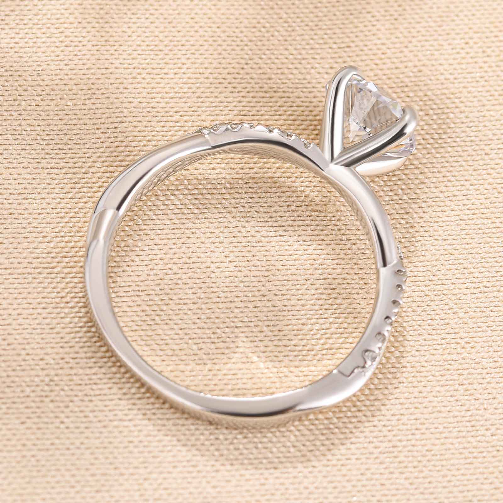 Twist 1.25 Carat/2.0 Carat Round Cut Promise Ring For Her In Sterling Silver