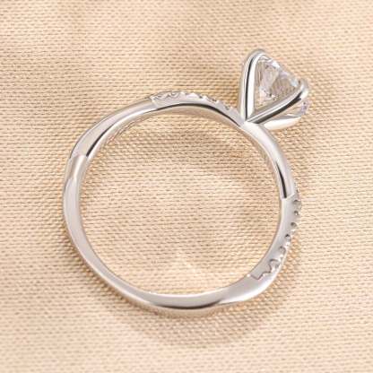 Twist 1.25 Carat/2.0 Carat Round Cut Promise Ring For Her In Sterling Silver
