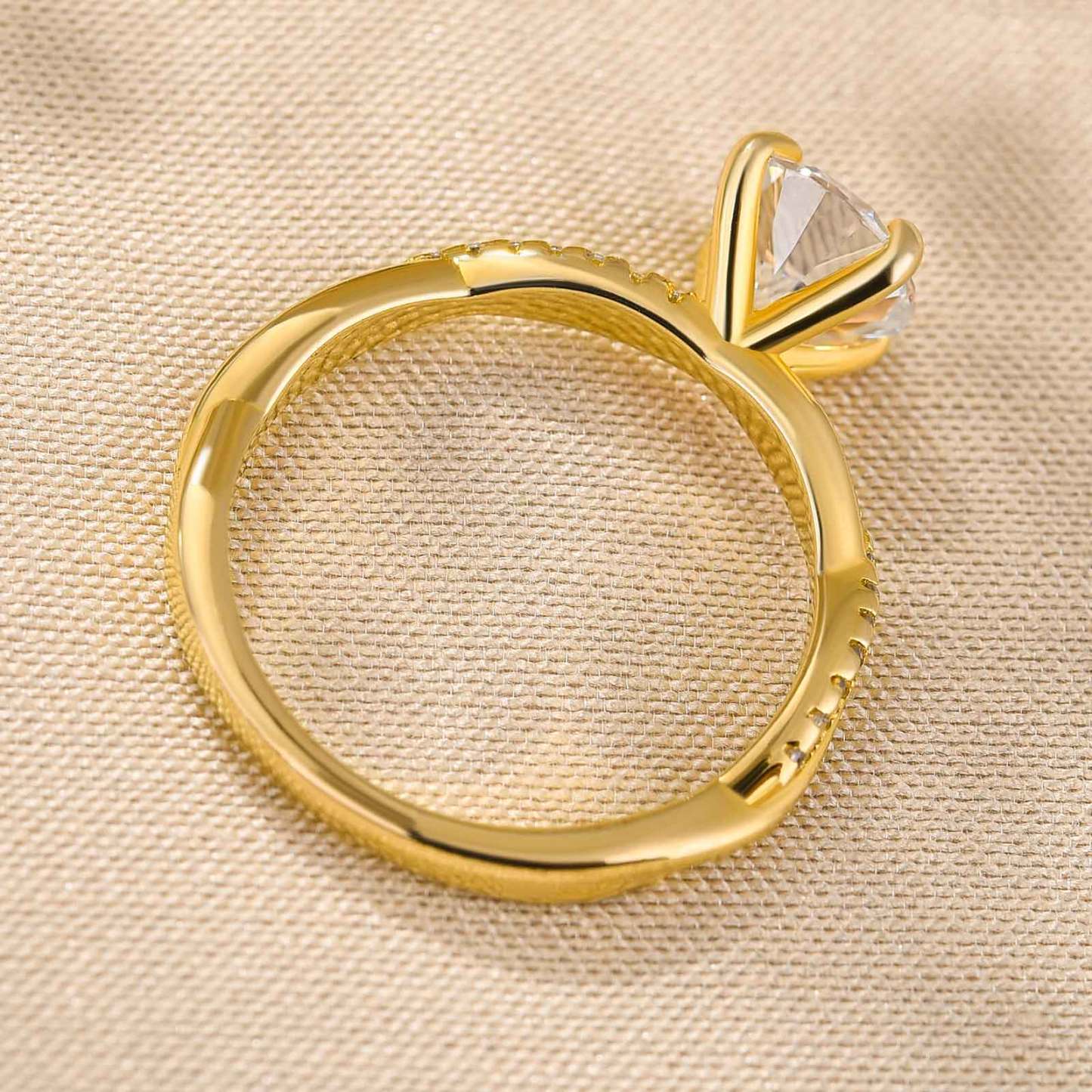 Twist 1.25 Carat/2.0 Carat Round Cut Promise Ring For Her In Sterling Silver