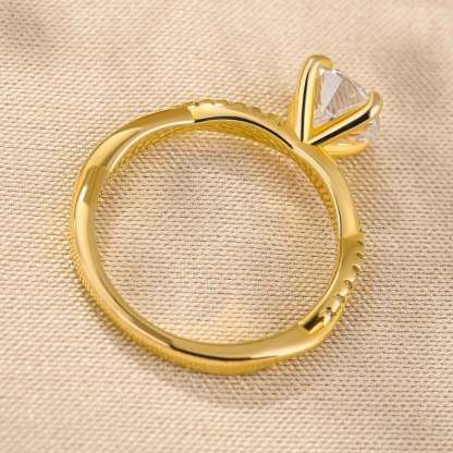 Twist 1.25 Carat/2.0 Carat Round Cut Promise Ring For Her In Sterling Silver