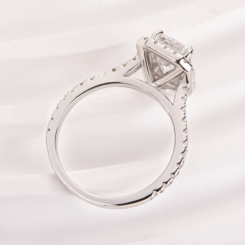 Maxine Attractive Halo Emerald Cut Engagement Ring