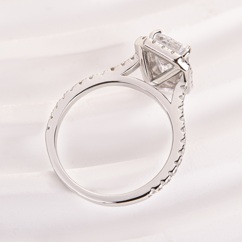 Maxine Attractive Halo Emerald Cut Engagement Ring