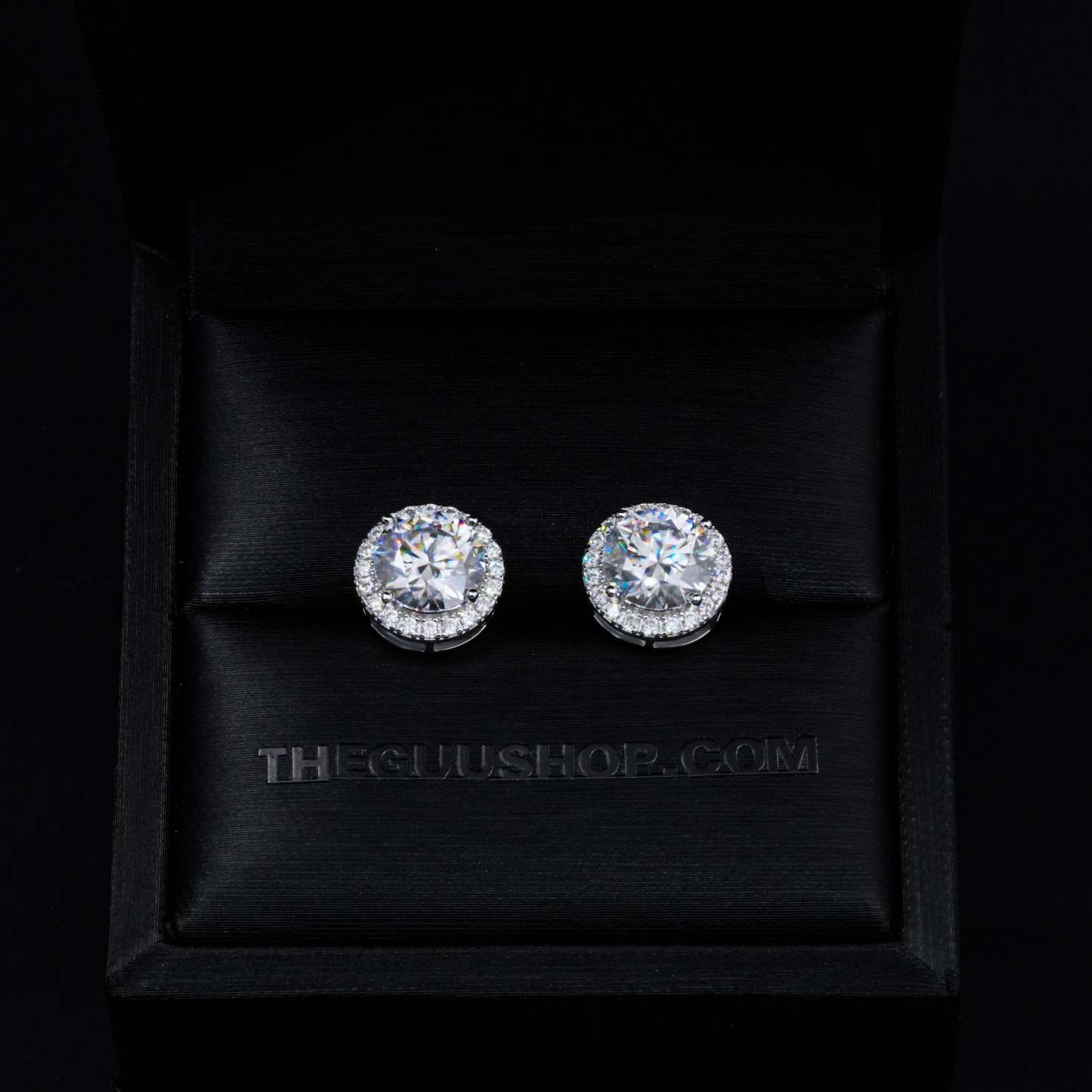 2.00 Carat Certified VVS1 Moissanite Halo Earrings