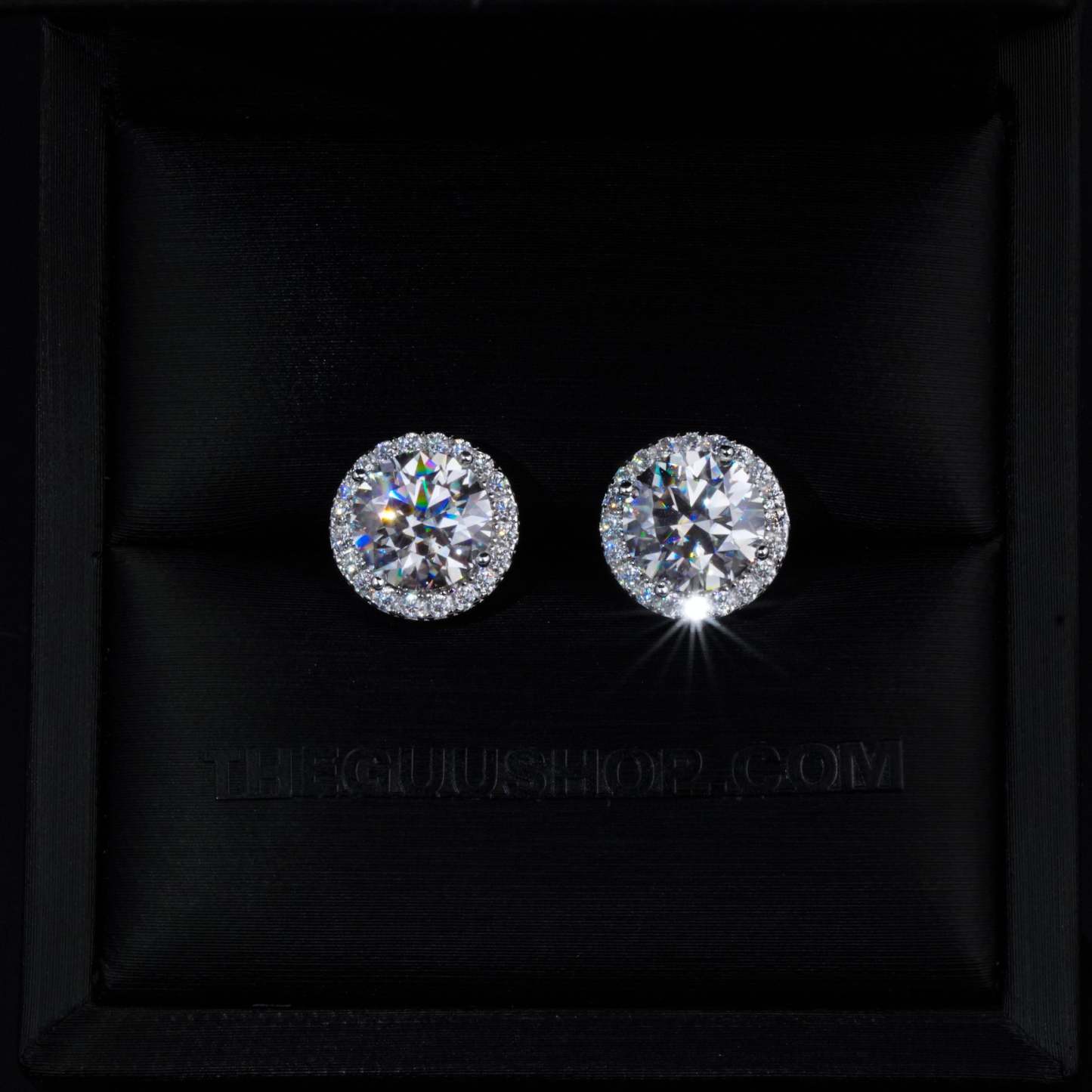 2.00 Carat Certified VVS1 Moissanite Halo Earrings