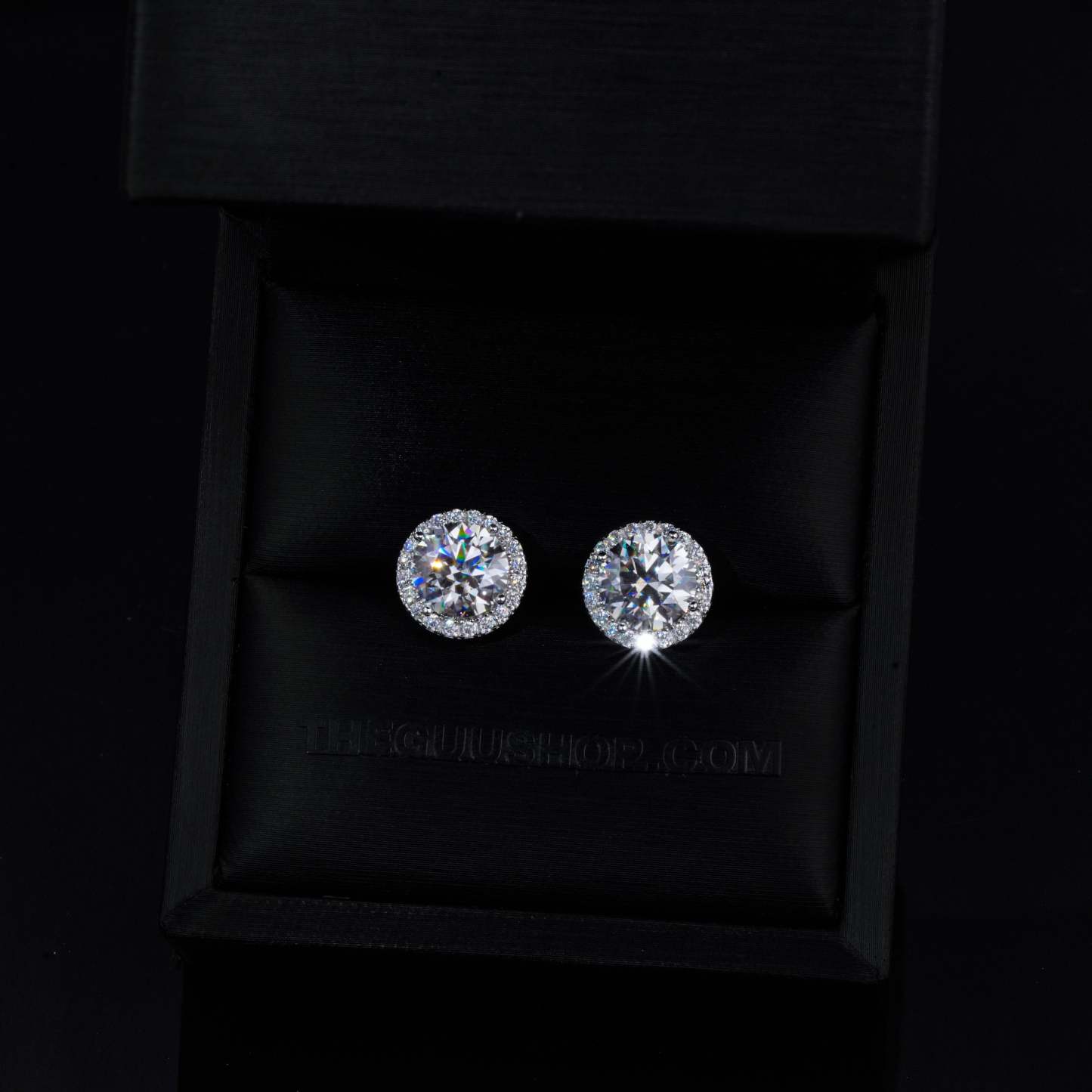 2.00 Carat Certified VVS1 Moissanite Halo Earrings