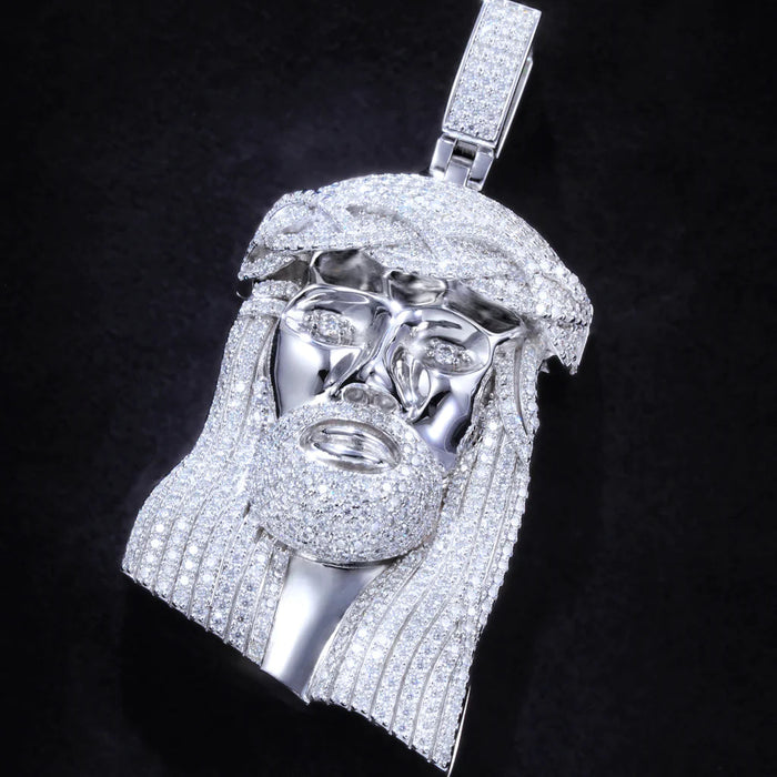 Christmas Gift Gift For Men Women Necklace Silver Moissanite Jesus In White Gold