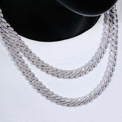 Cuban Link Chain (10mm) in White Gold / 18K Gold