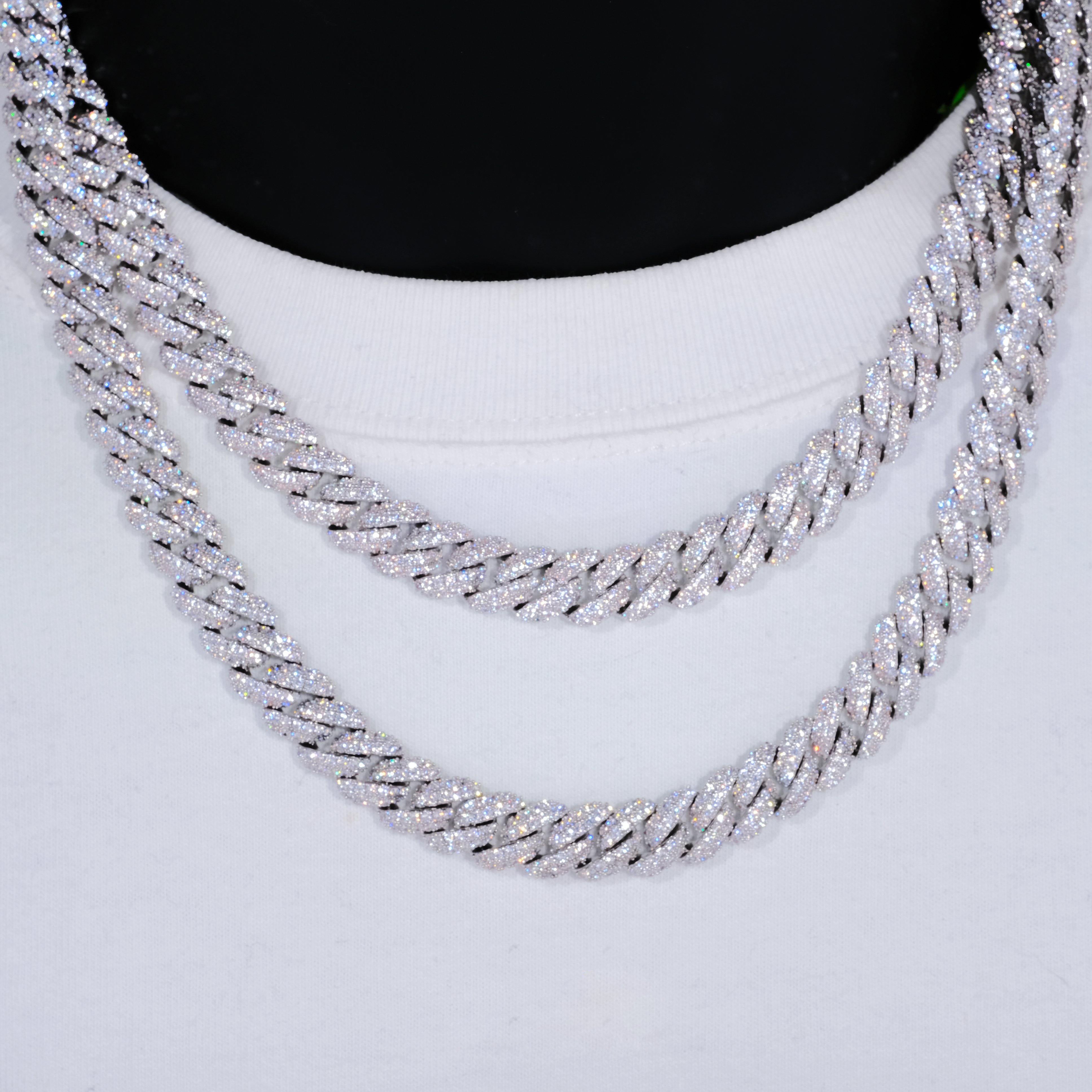 Cuban Link Chain (10mm) in White Gold / 18K Gold