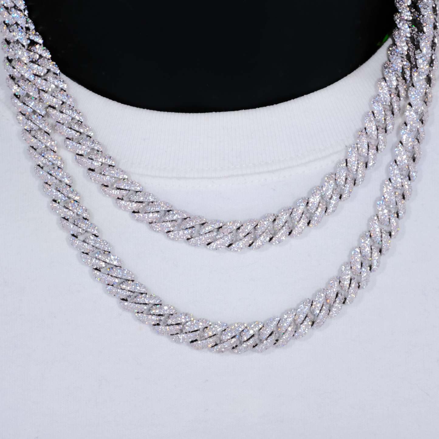 Cuban Link Chain (10mm) in White Gold / 18K Gold