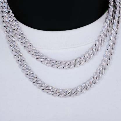 Cuban Link Chain (10mm) in White Gold / 18K Gold
