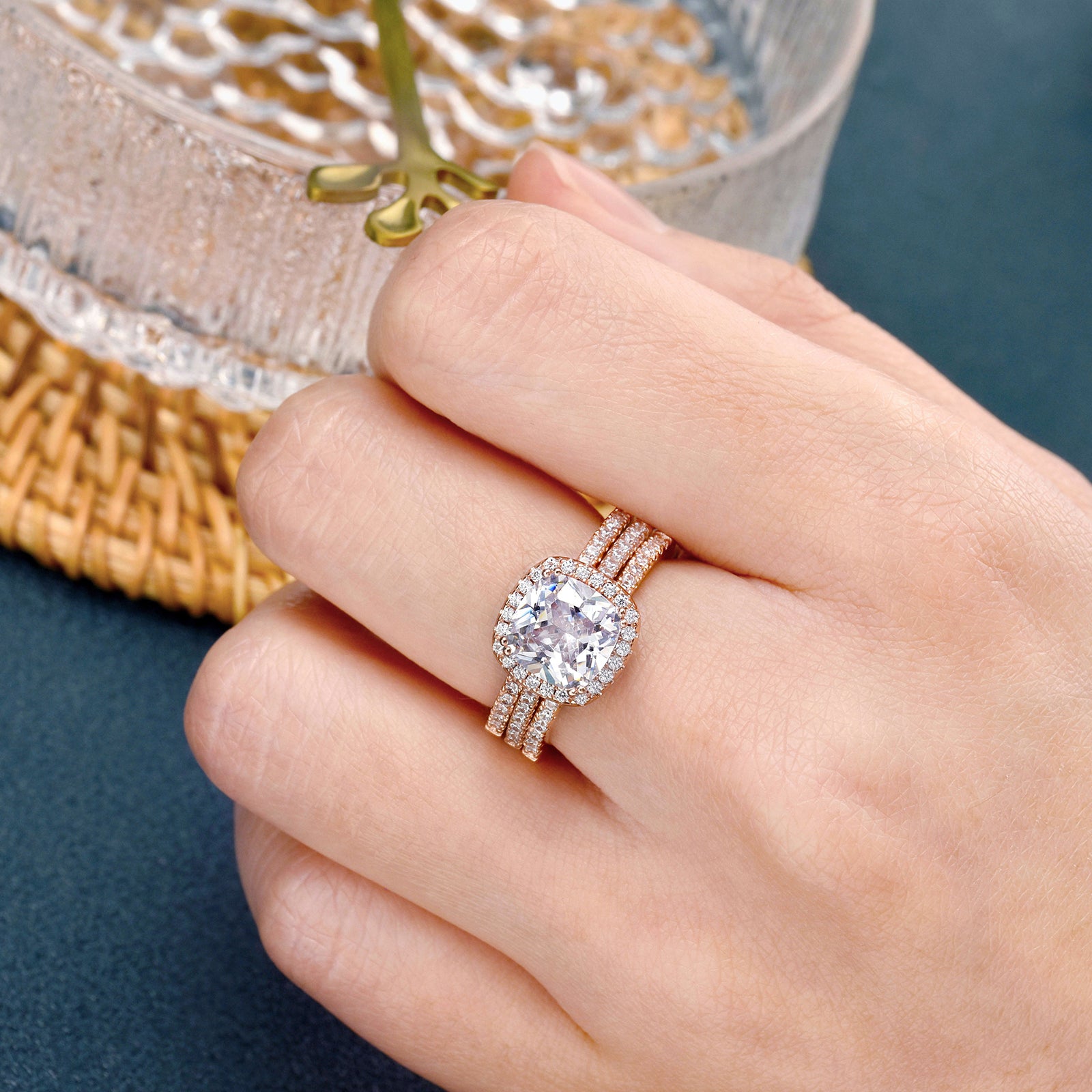 Women Engagement Rings 925 Sterling Silver Gold Jewelry