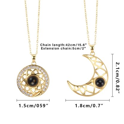 Mother's Day Gift SHIPS 24-HOURS Magnetic Couple Diamond "I Love You" in 100 Languages-2 Necklaces set-Engravingift