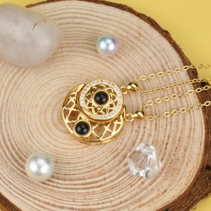 Mother's Day Gift SHIPS 24-HOURS Magnetic Couple Diamond "I Love You" in 100 Languages-2 Necklaces set-Engravingift