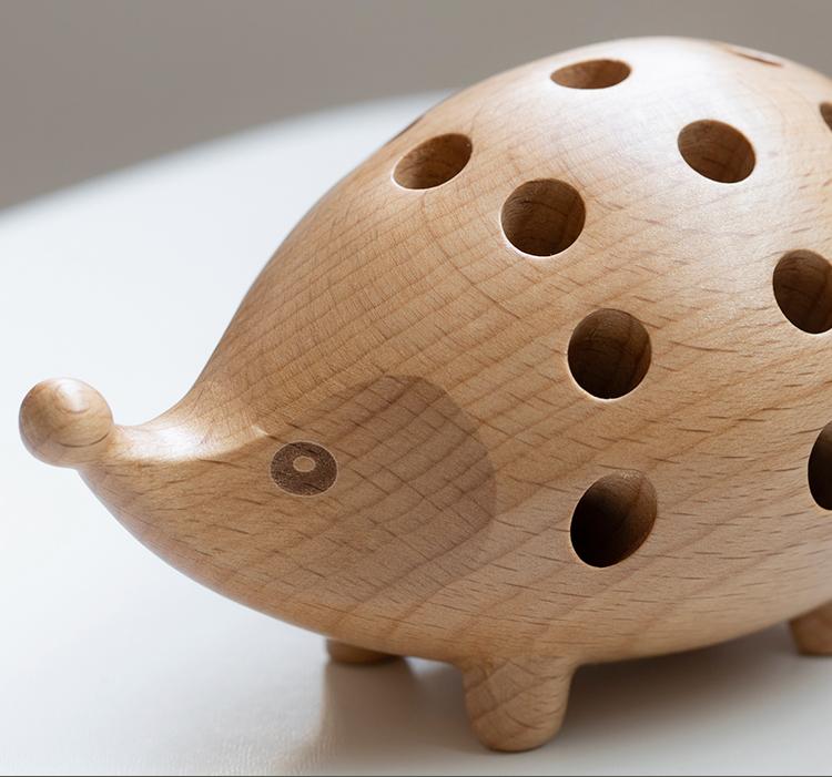 Mother's Day Gift Wooden Hedgehog Pen Holder-Engravingift