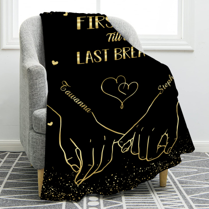 From Our First Kiss Till Our Last Breath Personalized Couple Pinky Promise Blanket A Heartfelt Gift with Custom 2 Names