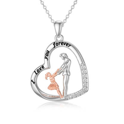 Father Daughter Heart Pendant Necklace from Dad Gift for Daughter