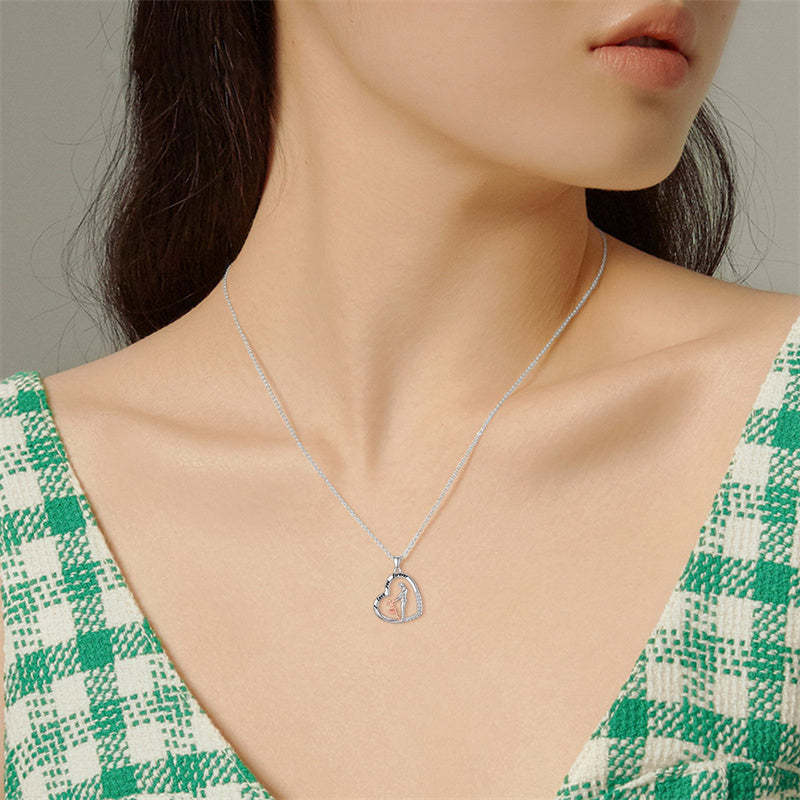 Father Daughter Heart Pendant Necklace from Dad Gift for Daughter