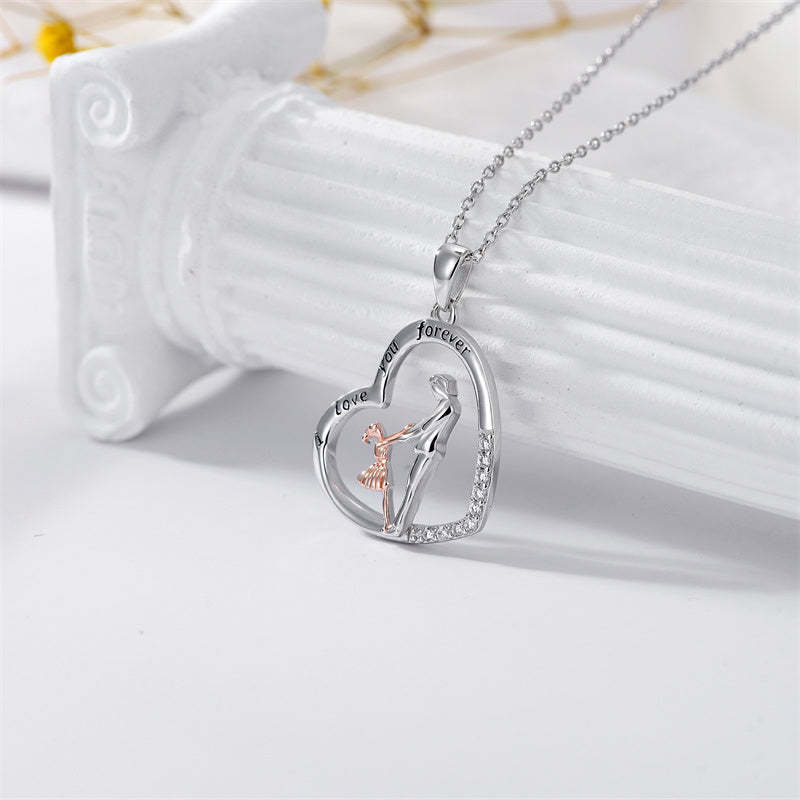 Father Daughter Heart Pendant Necklace from Dad Gift for Daughter