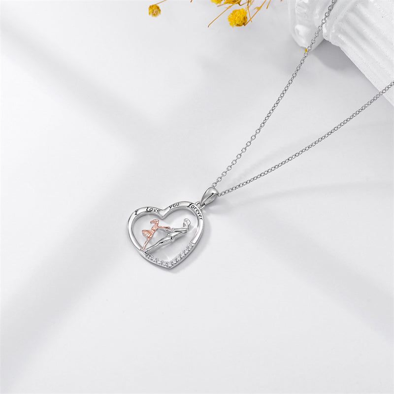 Father Daughter Heart Pendant Necklace from Dad Gift for Daughter