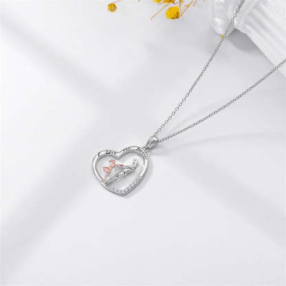 Father Daughter Heart Pendant Necklace from Dad Gift for Daughter