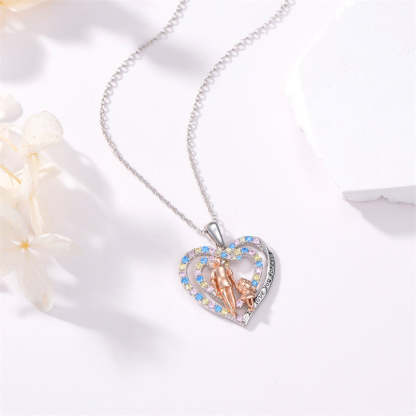 Father Daughter Heart Pendant Necklace from Dad Gift for Daughter