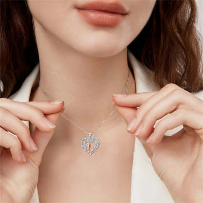 Father Daughter Heart Pendant Necklace from Dad Gift for Daughter