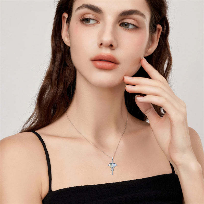 Father Daughter Heart Pendant Necklace from Dad Gift for Daughter