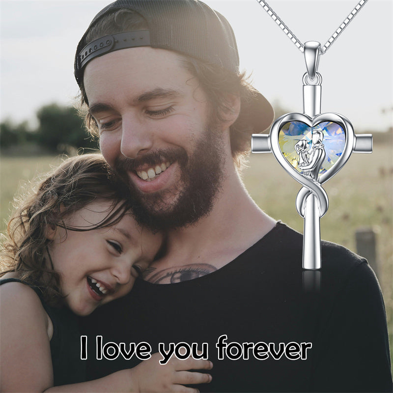 Father Daughter Heart Pendant Necklace from Dad Gift for Daughter