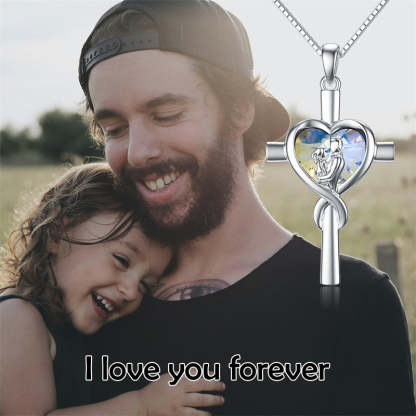 Father Daughter Heart Pendant Necklace from Dad Gift for Daughter