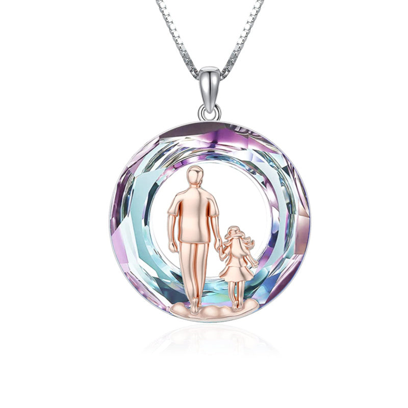 Father Daughter Heart Pendant Necklace from Dad Gift for Daughter