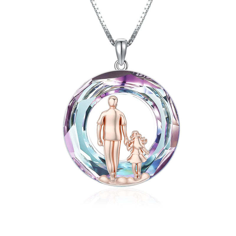 Father Daughter Heart Pendant Necklace from Dad Gift for Daughter