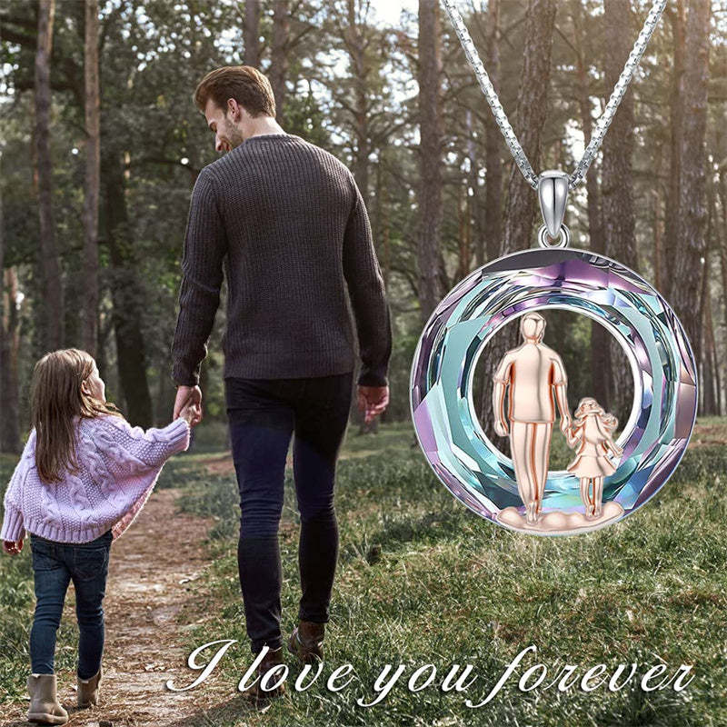 Father Daughter Heart Pendant Necklace from Dad Gift for Daughter