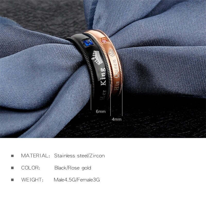Mother'sDay Gift gifts Her King His Queen Ring Couples Ring