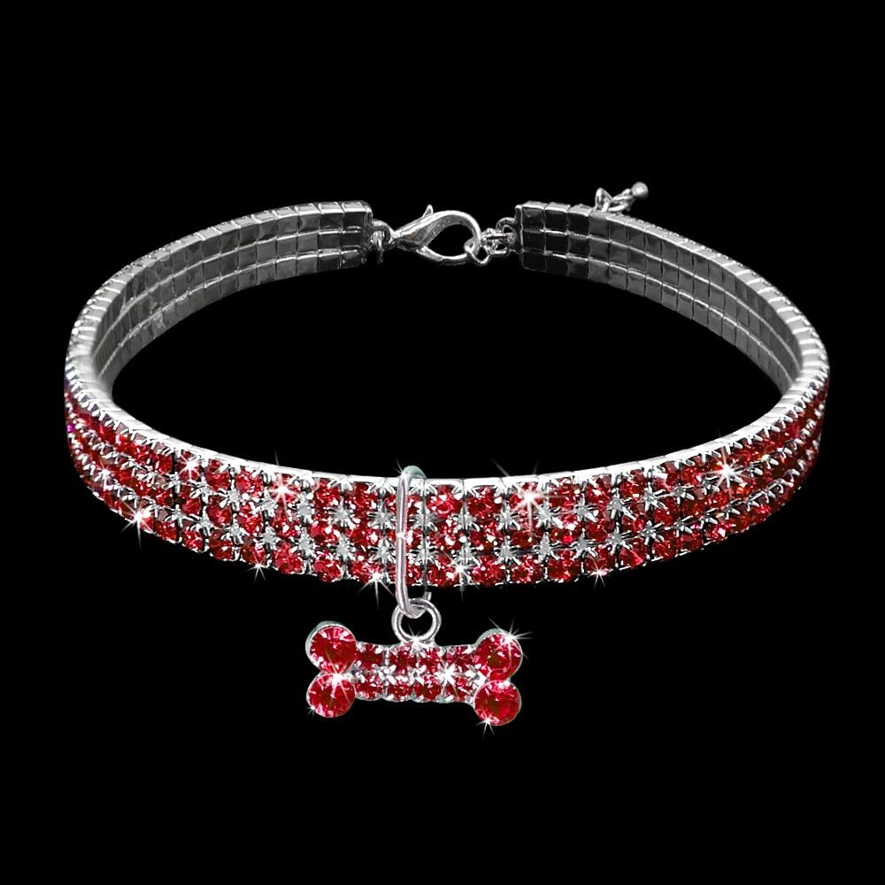 Mother's Day Gift Bling Rhinestone Dog Collar Crystal Puppy-Engravingift
