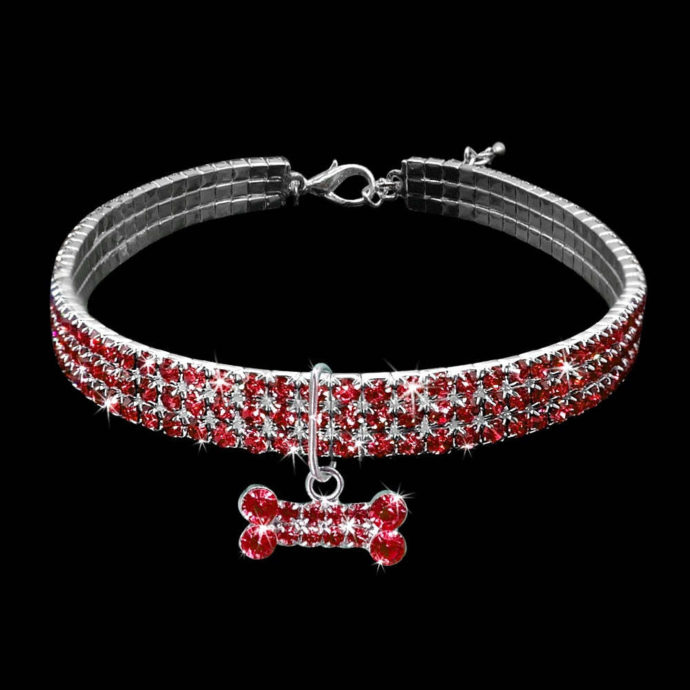 Mother's Day Gift Bling Rhinestone Dog Collar Crystal Puppy-Engravingift