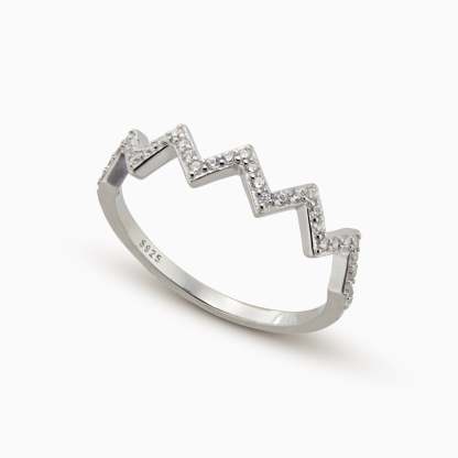 Mother's Day Gift Highs And Lows Zigzag Ring-Engravingift