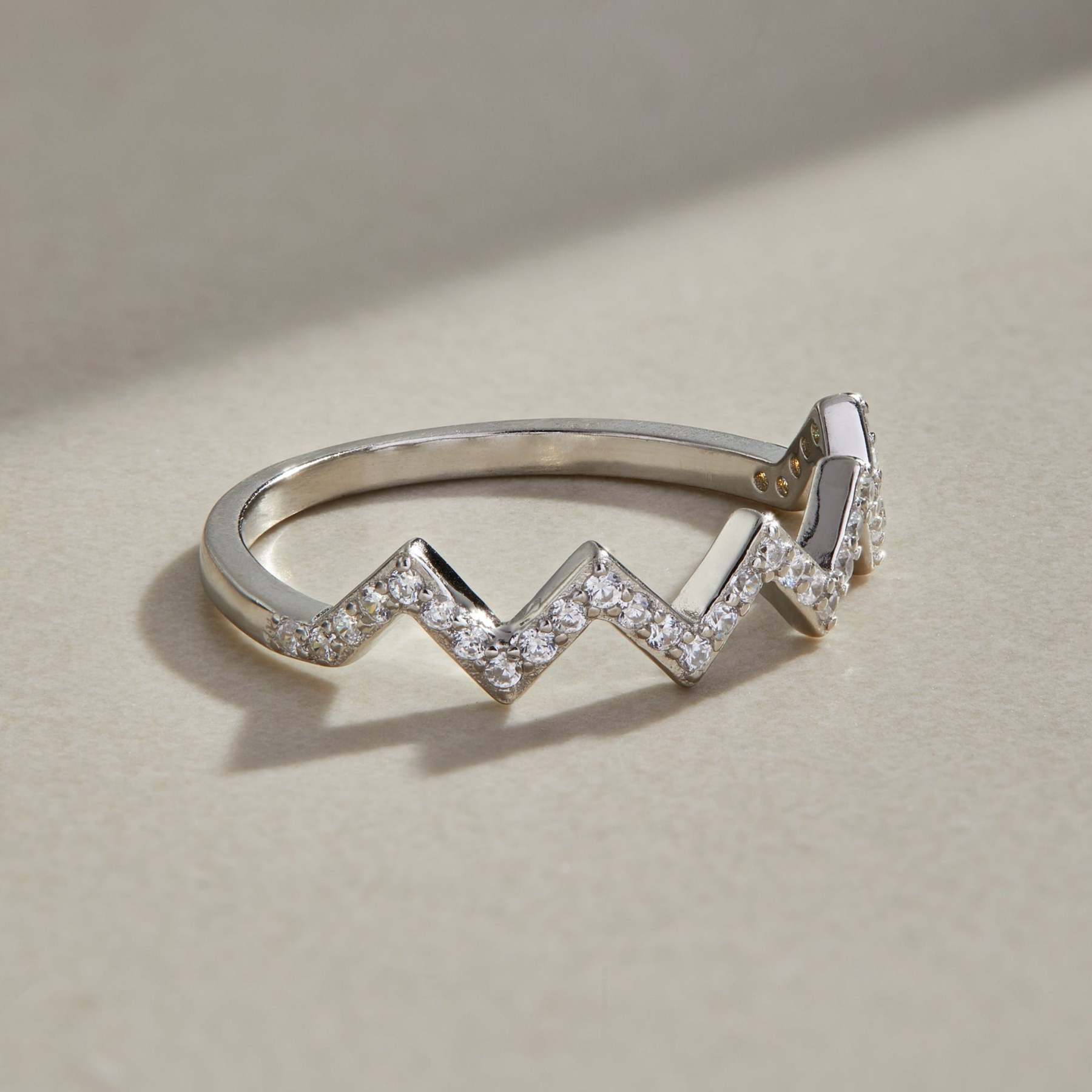 Mother's Day Gift Highs And Lows Zigzag Ring-Engravingift