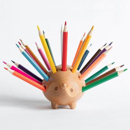 Mother's Day Gift Wooden Hedgehog Pen Holder-Engravingift