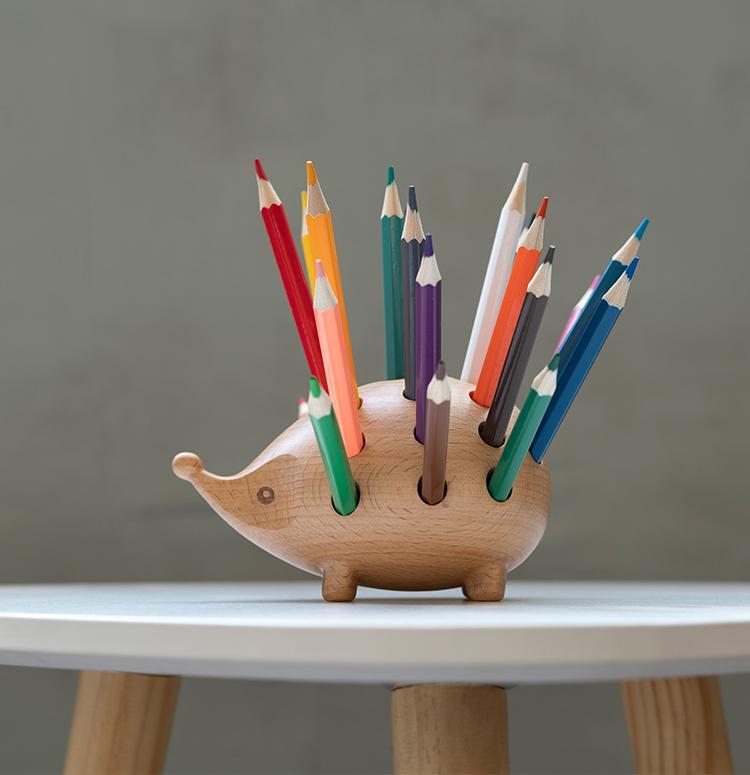 Mother's Day Gift Wooden Hedgehog Pen Holder-Engravingift