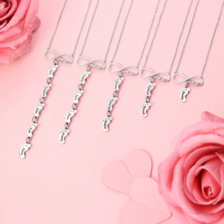 Infinity Baby Feet Necklace