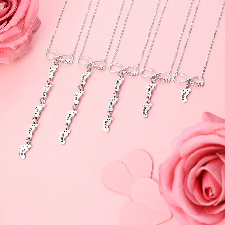 Infinity Baby Feet Necklace