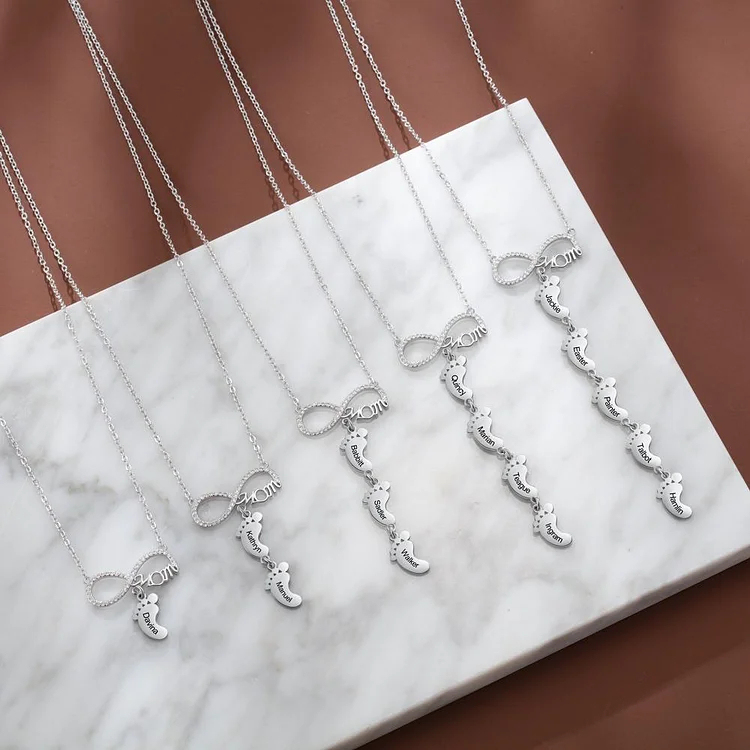 Infinity Baby Feet Necklace