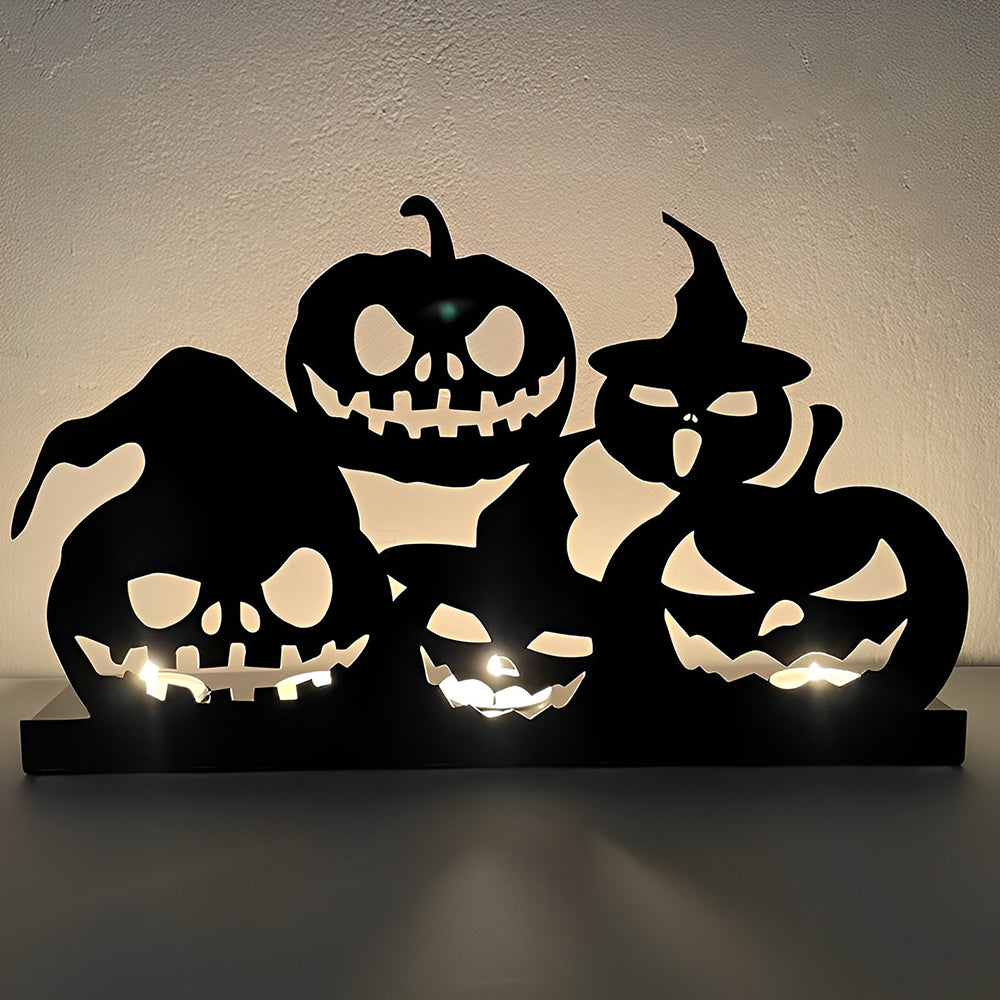 Halloween Metal Candle Holder Decorative Pumpkin Skull Design