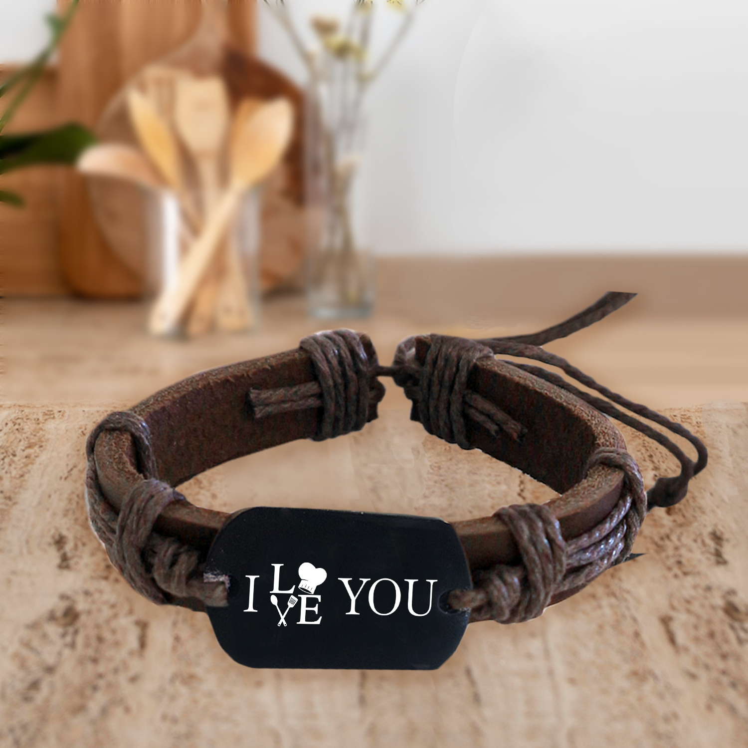 Mother's Day Gift Leather Cord Bracelet - Cooking - To My Husband - A Man Who Cooks Is A True Romantic-Engravingift