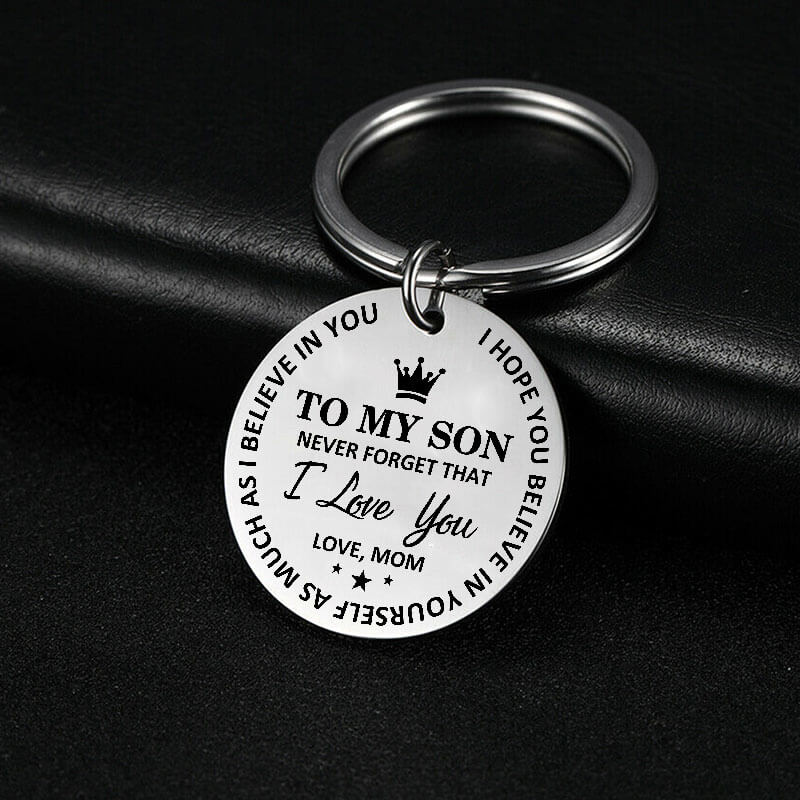 Mom To Son Believe In Yourself Keychain Keychain GrindStyle
