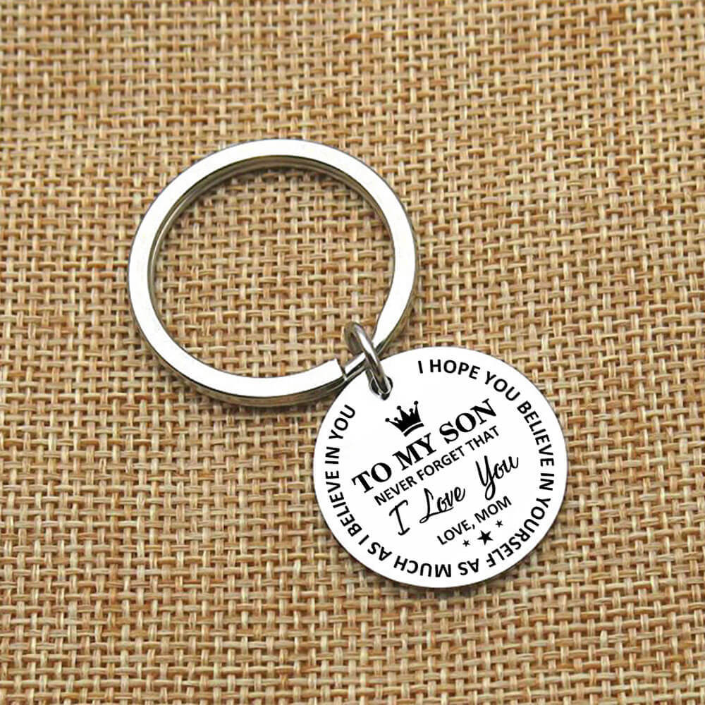 Mom To Son Believe In Yourself Keychain Keychain GrindStyle